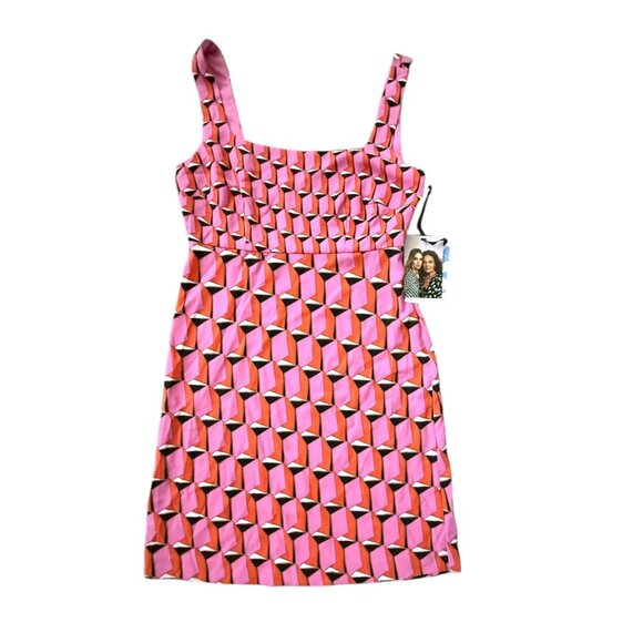 Diane Von Furstenberg x Target Pink Geometric Print Sleeveless Dress Women 0 NWT - Picture 1 of 8